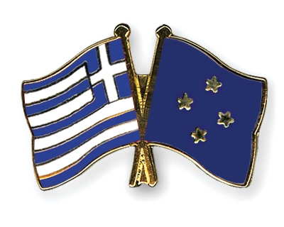 Fahnen Pins Griechenland Mikronesien