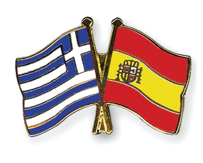 Fahnen Pins Griechenland Spanien