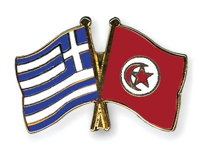 Fahnen Pins Griechenland Tunesien