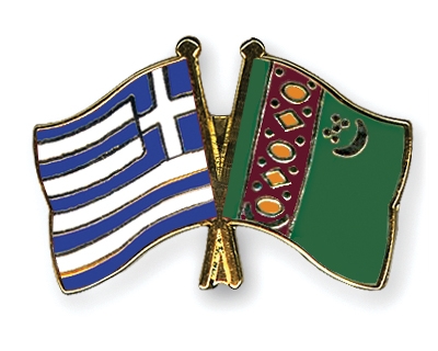 Fahnen Pins Griechenland Turkmenistan