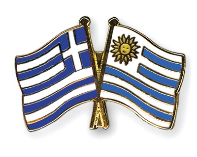 Fahnen Pins Griechenland Uruguay