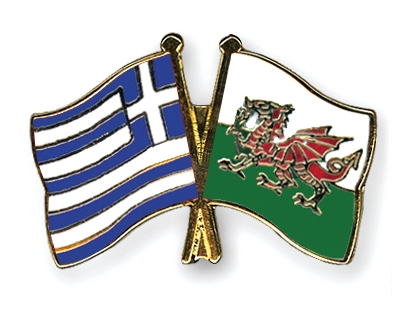 Fahnen Pins Griechenland Wales
