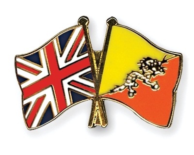 Fahnen Pins Grossbritannien Bhutan