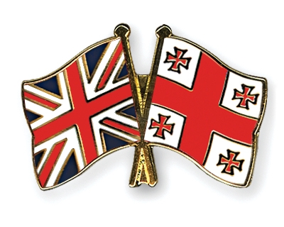 Fahnen Pins Grossbritannien Georgien