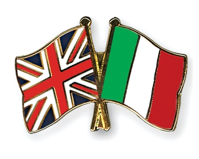 Fahnen Pins Grossbritannien Italien