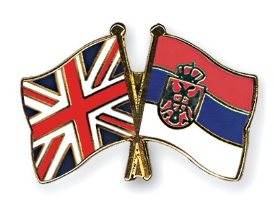 Fahnen Pins Grossbritannien Serbien