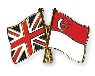 Fahnen Pins Grossbritannien Singapur