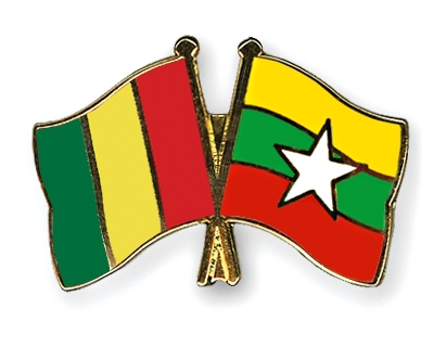 Fahnen Pins Guinea Myanmar