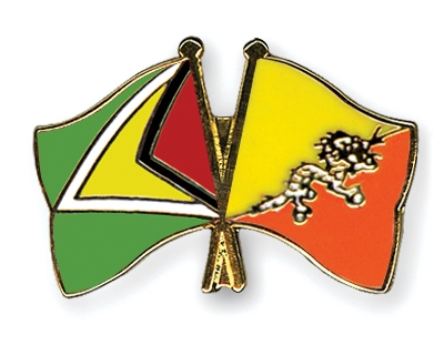 Fahnen Pins Guyana Bhutan