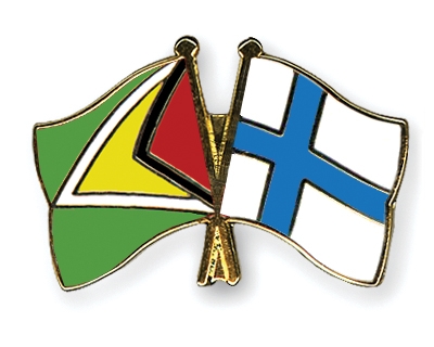 Fahnen Pins Guyana Finnland