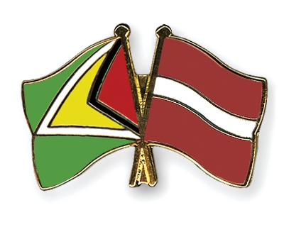 Fahnen Pins Guyana Lettland