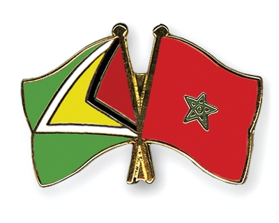 Fahnen Pins Guyana Marokko