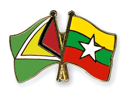 Fahnen Pins Guyana Myanmar