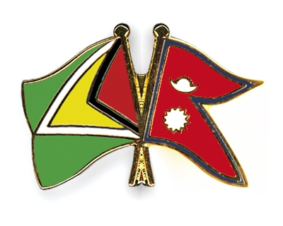 Fahnen Pins Guyana Nepal