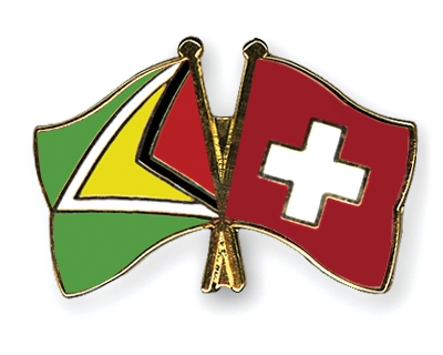 Fahnen Pins Guyana Schweiz