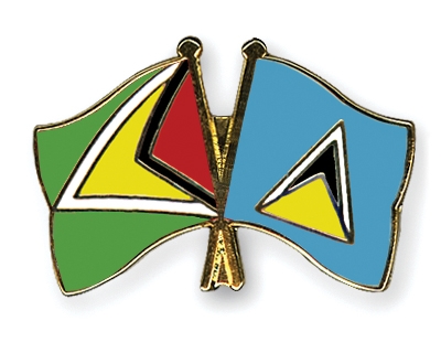 Fahnen Pins Guyana St-Lucia