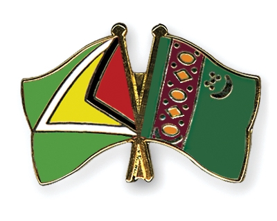 Fahnen Pins Guyana Turkmenistan