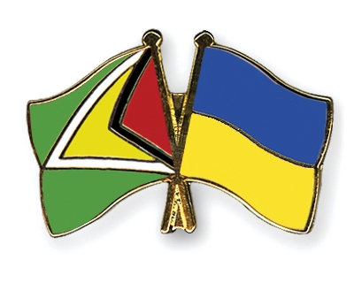 Fahnen Pins Guyana Ukraine