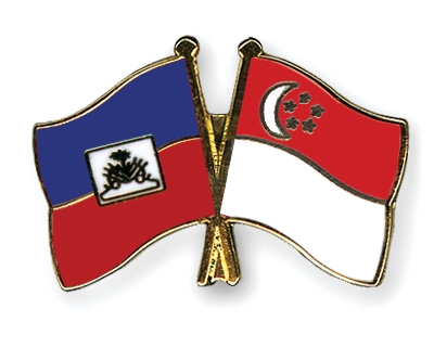 Fahnen Pins Haiti Singapur