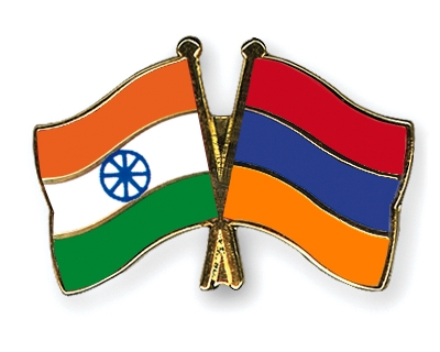 Fahnen Pins Indien Armenien
