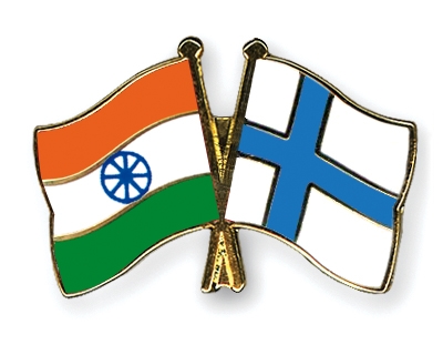 Fahnen Pins Indien Finnland