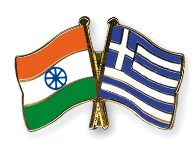 Fahnen Pins Indien Griechenland
