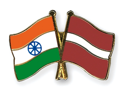 Fahnen Pins Indien Lettland