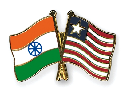 Fahnen Pins Indien Liberia