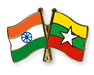 Fahnen Pins Indien Myanmar