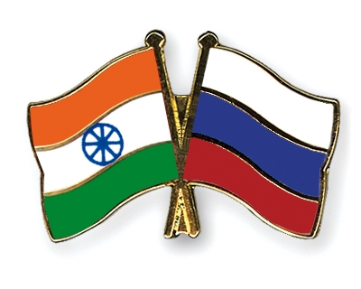 Fahnen Pins Indien Russland