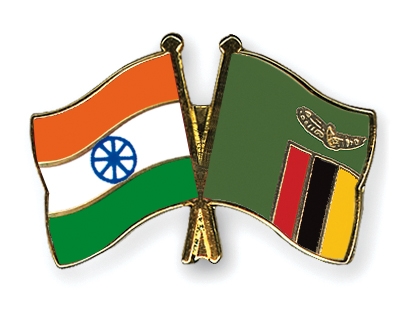 Fahnen Pins Indien Sambia