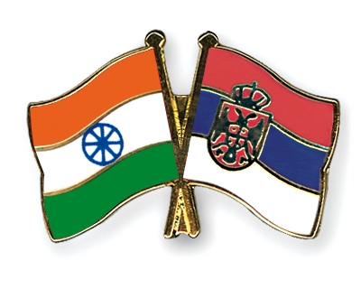 Fahnen Pins Indien Serbien