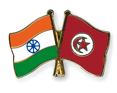 Fahnen Pins Indien Tunesien