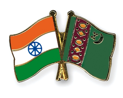 Fahnen Pins Indien Turkmenistan