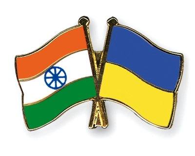 Fahnen Pins Indien Ukraine