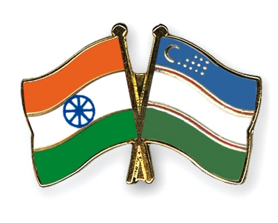 Fahnen Pins Indien Usbekistan