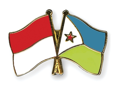 Fahnen Pins Indonesien Dschibuti
