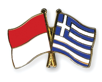 Fahnen Pins Indonesien Griechenland