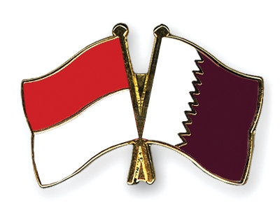 Fahnen Pins Indonesien Katar