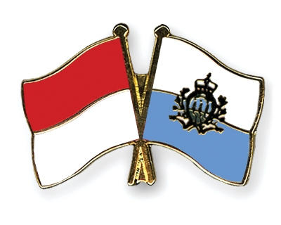 Fahnen Pins Indonesien San-Marino