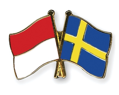 Fahnen Pins Indonesien Schweden