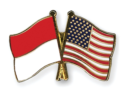 Fahnen Pins Indonesien USA