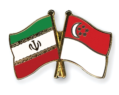 Fahnen Pins Iran Singapur