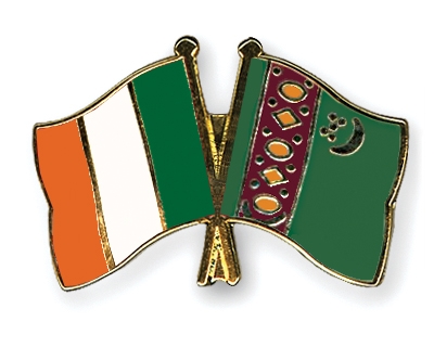 Fahnen Pins Irland Turkmenistan