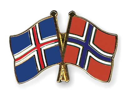 Fahnen Pins Island Norwegen