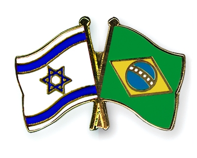 Fahnen Pins Israel Brasilien
