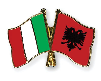 Fahnen Pins Italien Albanien