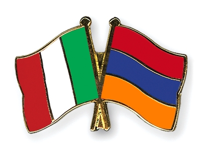 Fahnen Pins Italien Armenien