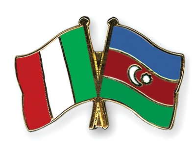 Fahnen Pins Italien Aserbaidschan