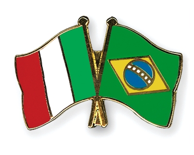 Fahnen Pins Italien Brasilien